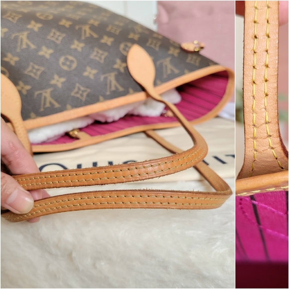 💕CLASSIC Louis Vuitton Neverfull MM Monogram "PEONY/Hot Pink Interior" Tote Bag - Picture 4 of 16